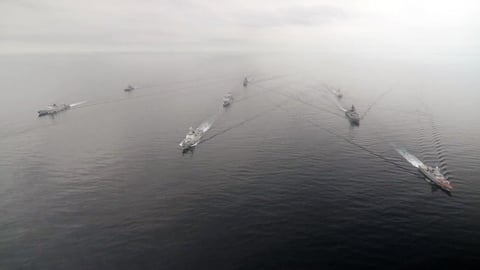 Russian and Chinese warships conduct joint naval exercises in the Sea of Japan during Naval Interaction 2026