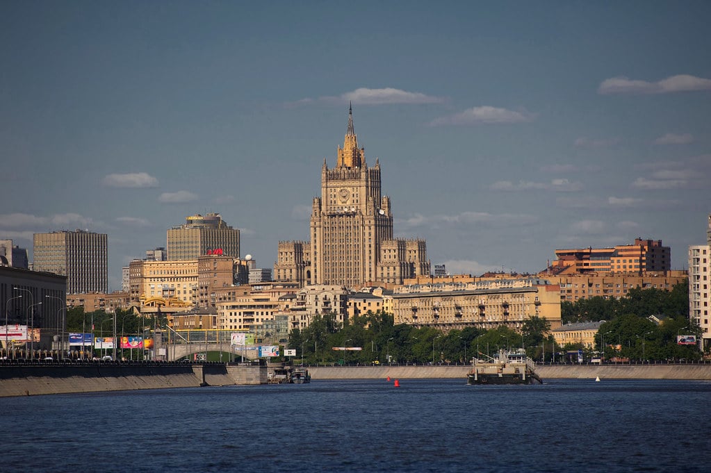 Russian Ministry of Foreign Affairs building in Moscow Russia