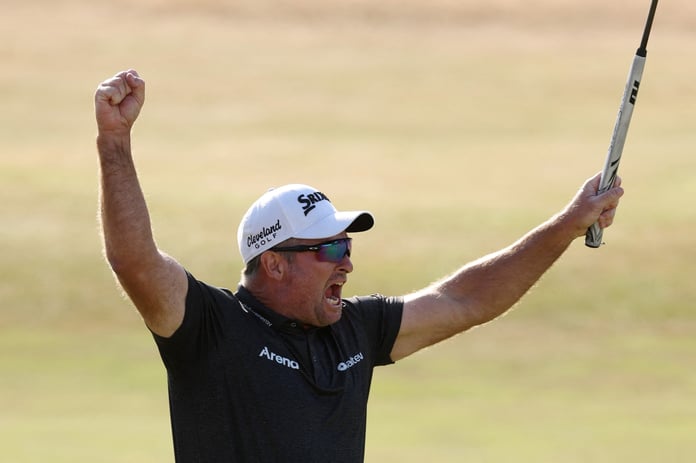 Ryan Fox celebrates winning The Open Championship at Royal Birkdale 2026