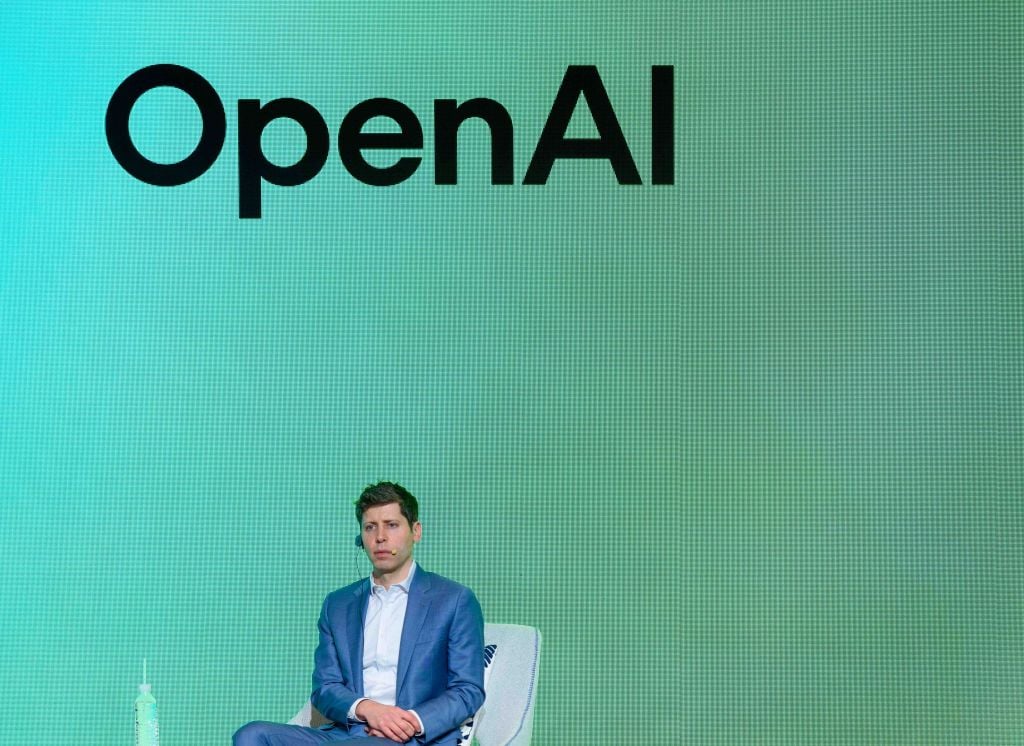 OpenAI CEO Sam Altman speaking at a media event in South Korea