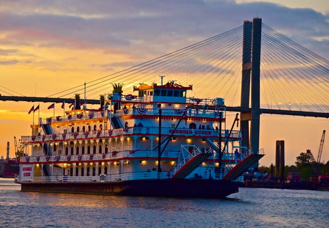 Savannah Georgia city skyline and historic district