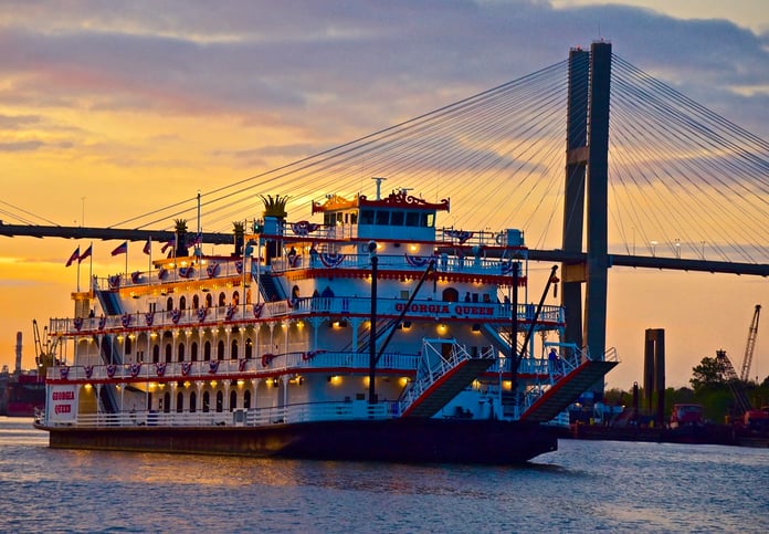 Savannah Georgia city skyline and historic district