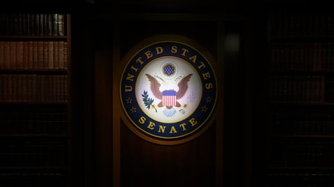US Senate chamber where Democrats blocked the $1.15 trillion National Defense Authorization Act over Trump's unauthorized Iran war