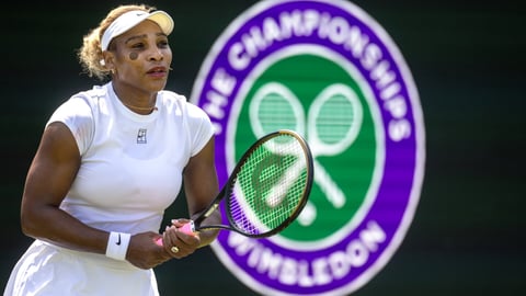 Serena Williams practicing at Wimbledon 2026 ahead of her first-round match against Maya Joint