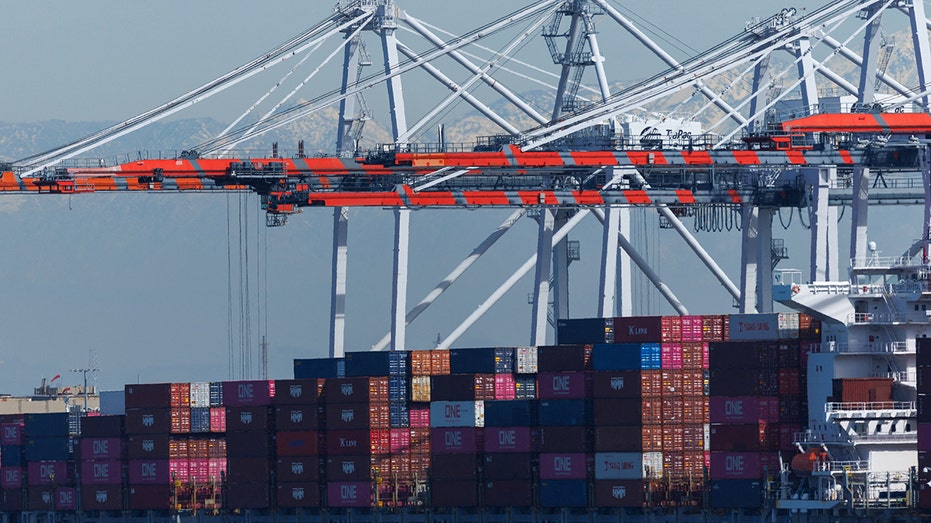 Shipping containers at the Port of Los Angeles, the largest US port handling USMCA trade with Mexico and Canada