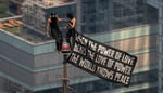 Angela Nikolau and Ivan Beerkus, Netflix Skywalkers documentary stars, at the Empire State Building July 2026