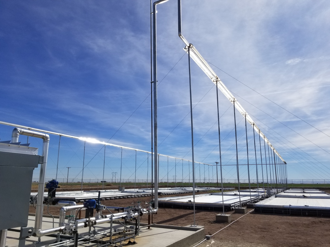 Solar thermal energy installation illustrating solar power systems affected by FCC ban on Chinese-made power inverters