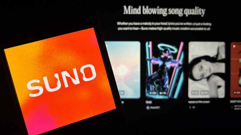 AI music generation interface representing Sony Music copyright lawsuit against Udio over 30000 songs