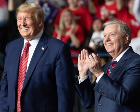 Trump addresses press about Lindsey Graham Senate seat succession in South Carolina