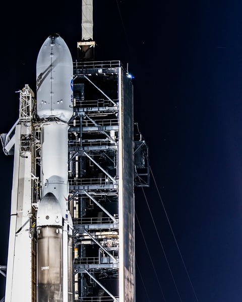 SpaceX Falcon Heavy rocket carrying NASA Europa Clipper spacecraft at Launch Complex 39A Kennedy Space Center Florida October 2024