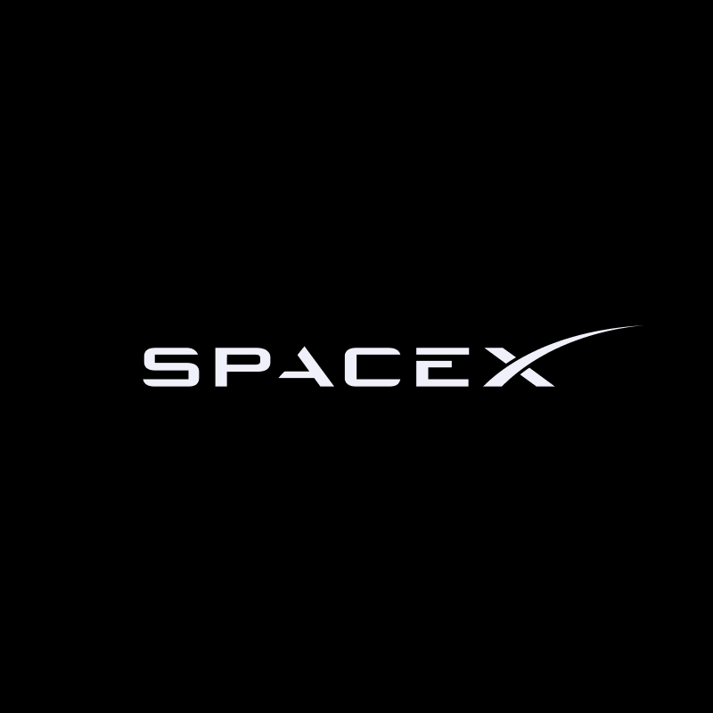 SpaceX Inc. logo and brand imagery representing the company's space launch operations