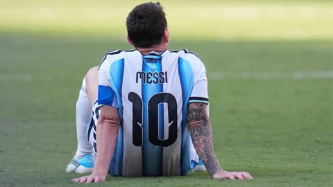 Lionel Messi after Argentina's defeat to Spain in the 2026 FIFA World Cup final at MetLife Stadium