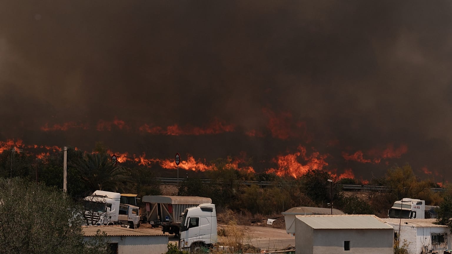 Wildfires burning in Zaragoza and Guadalajara provinces of Spain in July 2026 with emergency services deployed