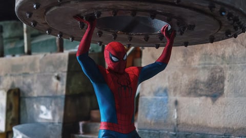 Tom Holland as Peter Parker in Spider-Man Brand New Day wearing the Spider-Man suit