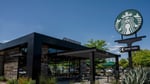 A Starbucks store location as the chain reports Q2 2026 earnings beats under CEO Brian Niccol