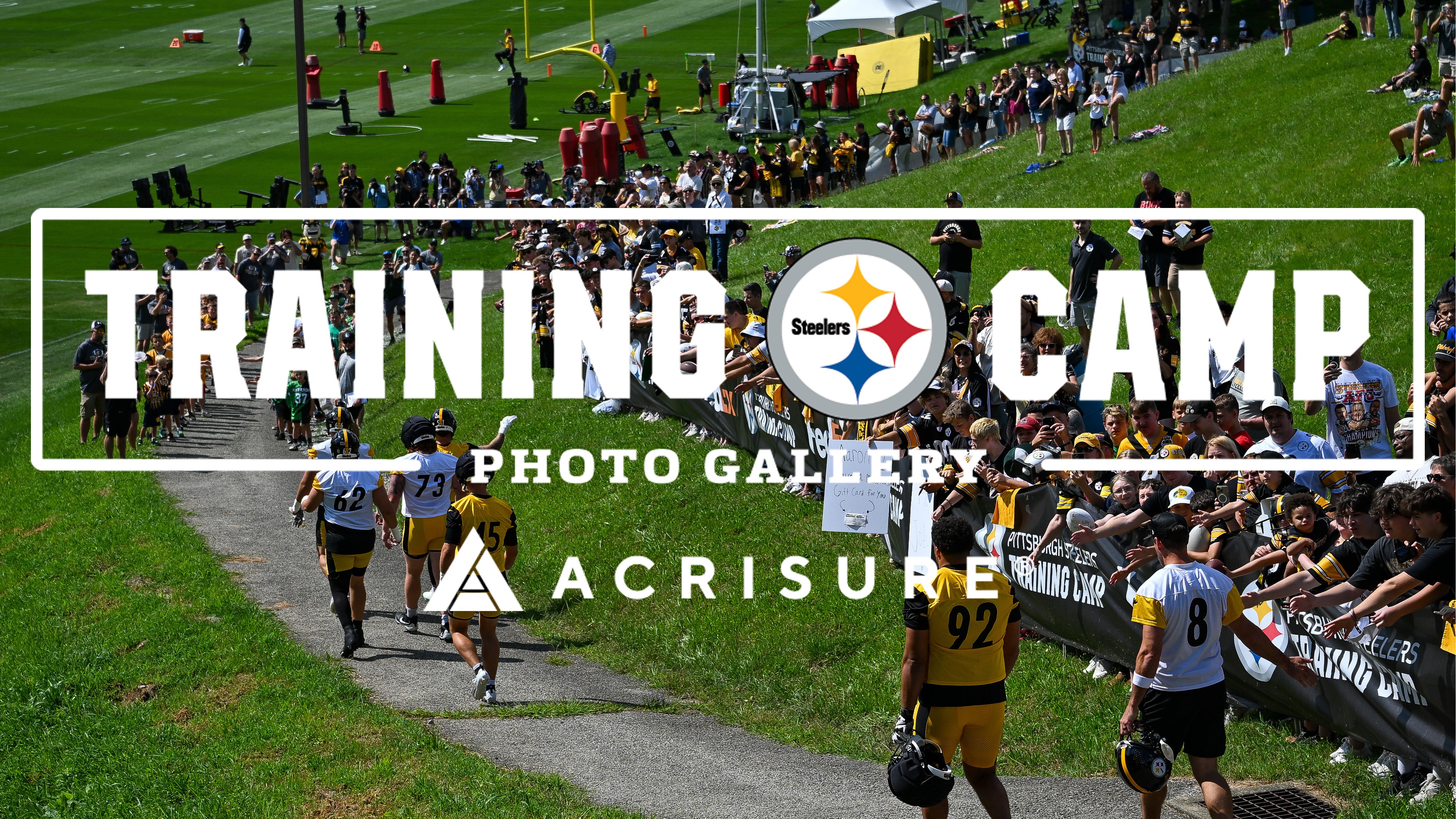Pittsburgh Steelers players practicing at Saint Vincent College in Latrobe during 2026 NFL training camp