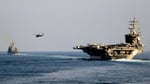 USS Dwight D. Eisenhower aircraft carrier crossing the Strait of Hormuz July 2026