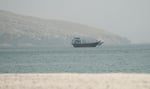 Ships navigating the Strait of Hormuz near Musandam, Oman