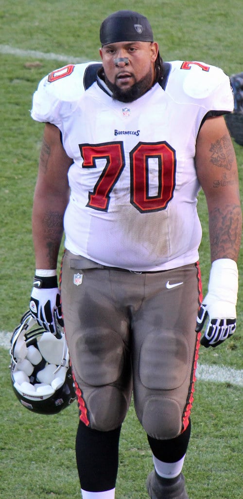Tampa Bay Buccaneers NFL football game action players on field
