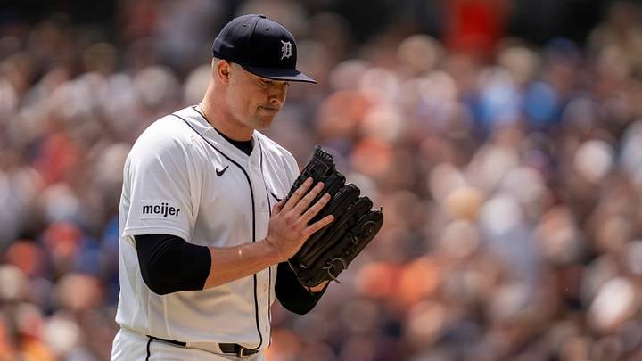 Tarik Skubal pitching for the Detroit Tigers in 2026
