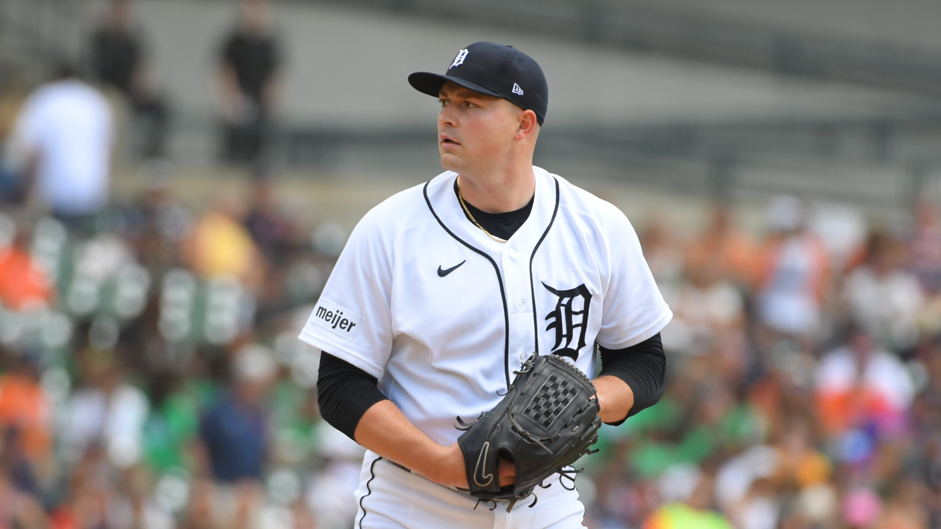Tarik Skubal on the mound for the Detroit Tigers ahead of the August 3 MLB trade deadline