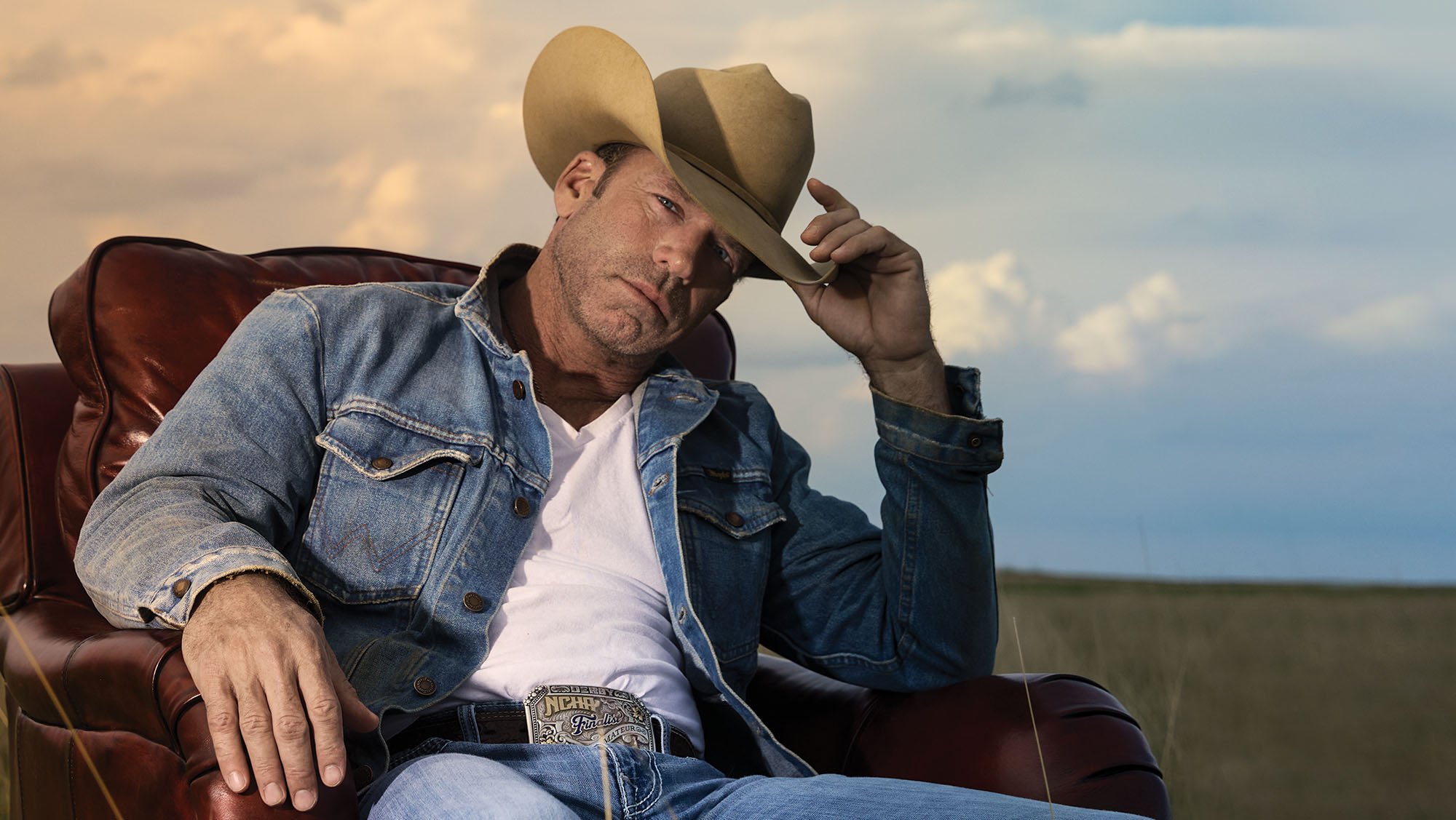 Taylor Sheridan, writer-producer of the Paramount Call of Duty film, photographed at his Texas ranch