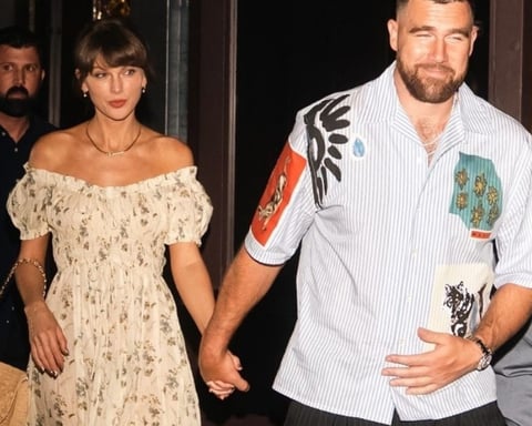 Taylor Swift and Travis Kelce walk hand-in-hand in New York City ahead of their wedding at Madison Square Garden on July 3, 2026