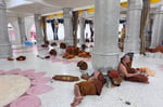 Buddhist monks resting at Phu Manorom temple in Mukdahan Thailand after truck crash during pilgrimage July 2 2026