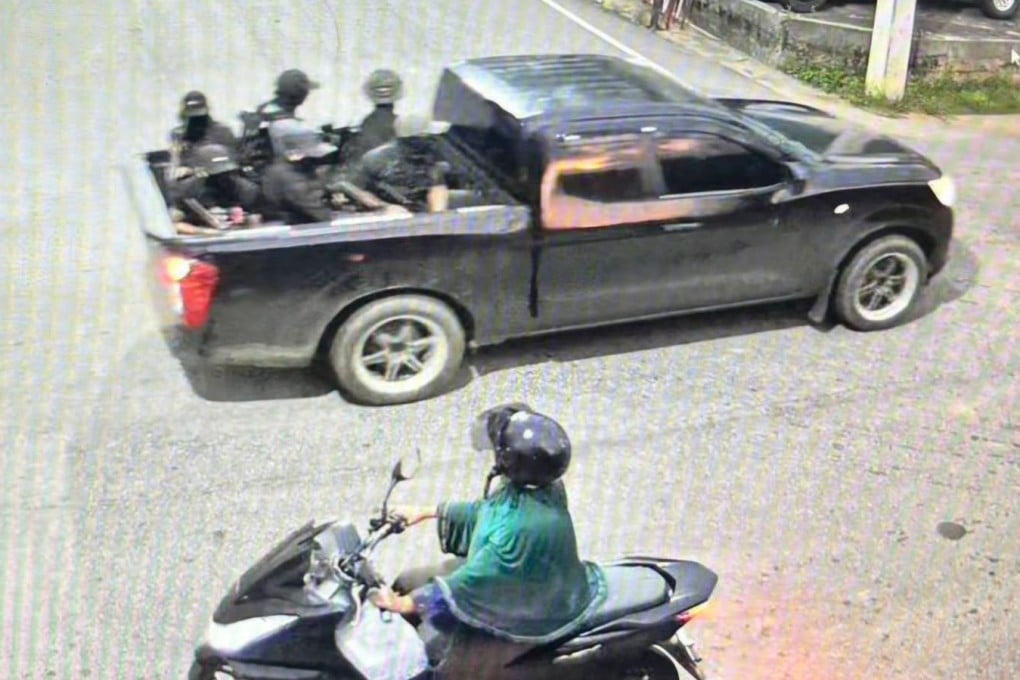 Attackers seen on CCTV in pickup truck before Narathiwat checkpoint attack southern Thailand