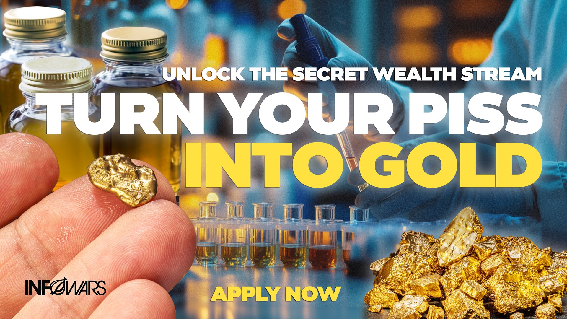 Piss-2-Gold parody commercial from The Onion satirical InfoWars broadcast with Tim Heidecker