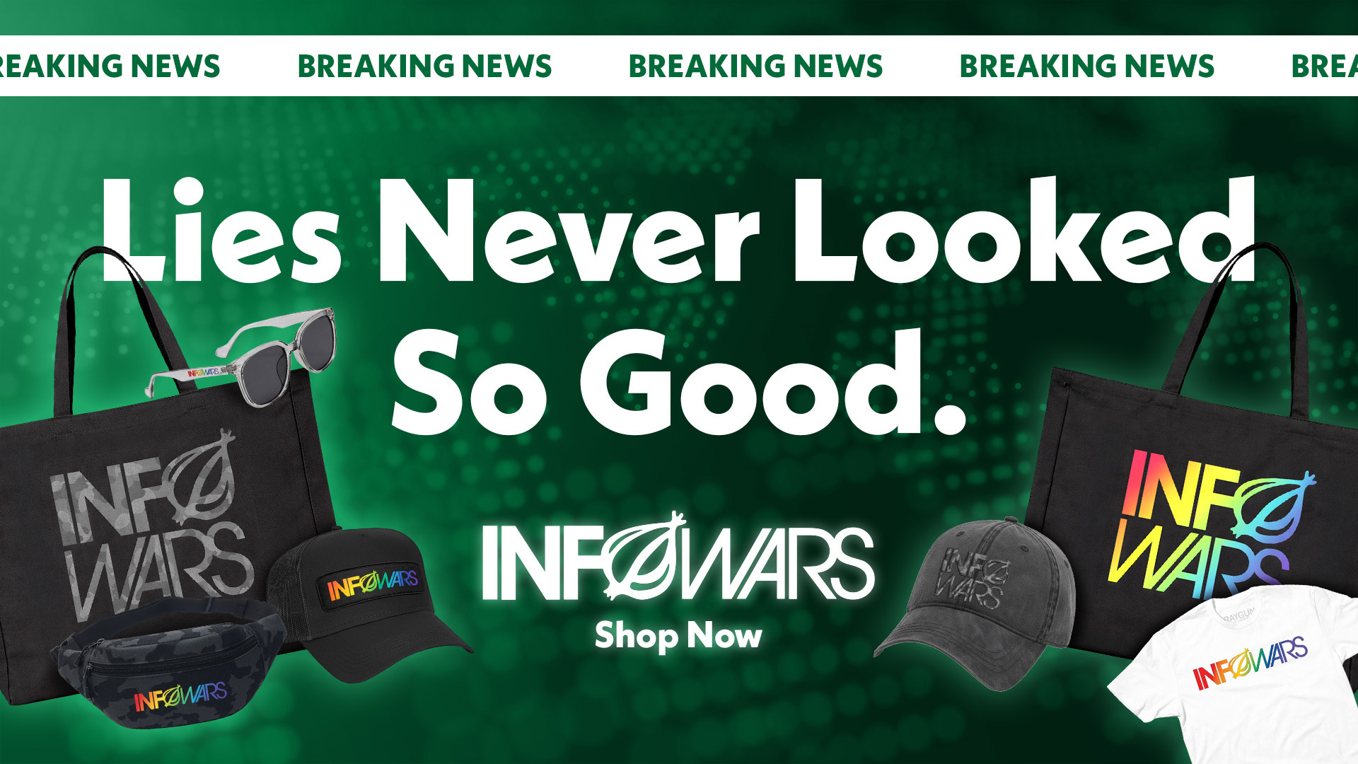 The Onion InfoWars relaunch premiere event merchandise parade July 2 2026
