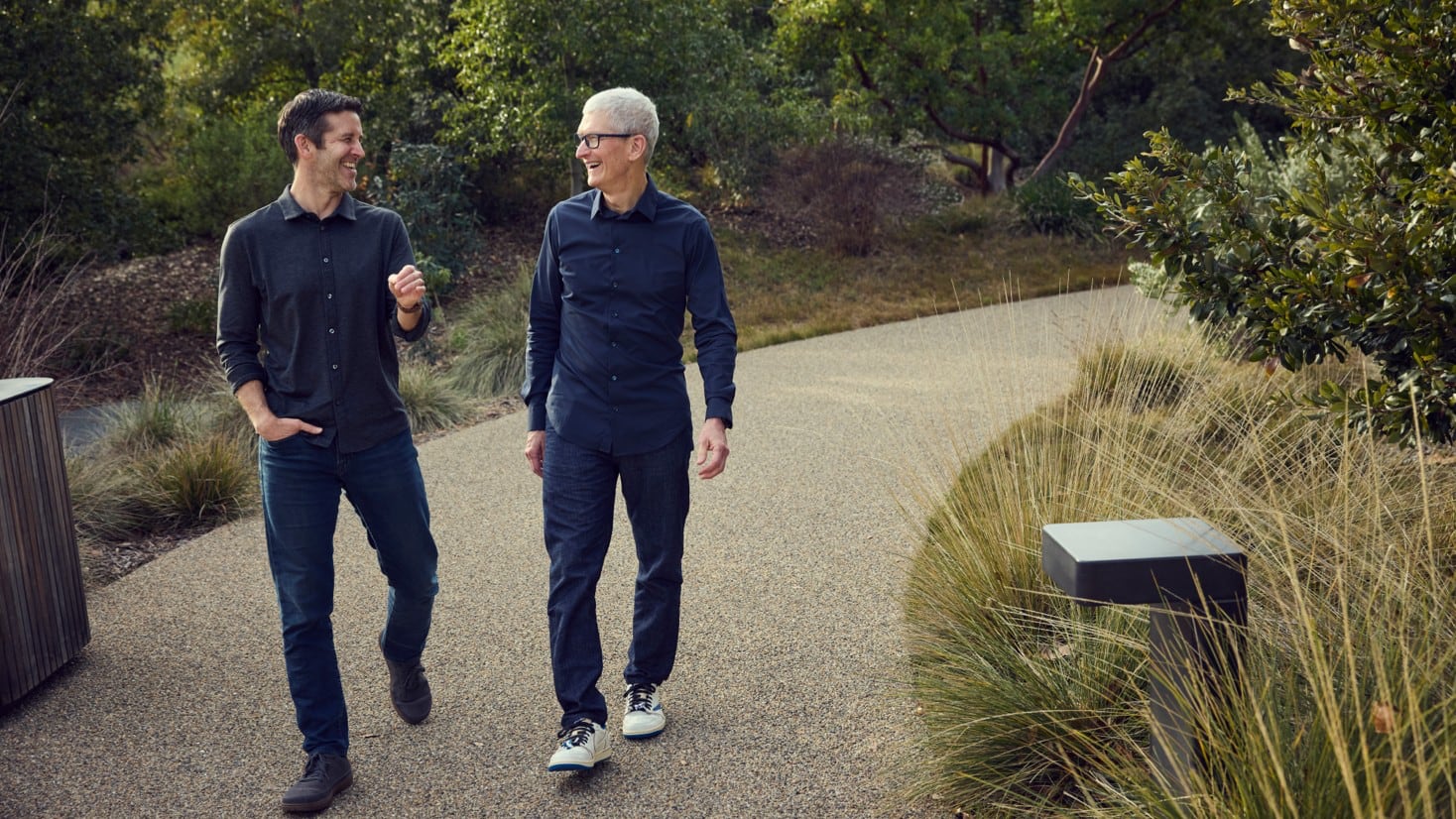 Apple CEO Tim Cook and incoming CEO John Ternus representing the company's leadership transition