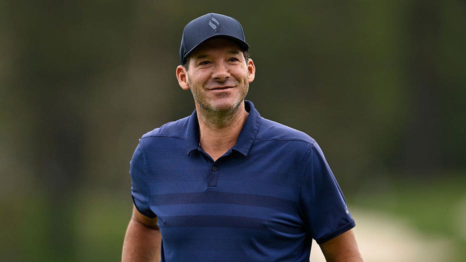 Tony Romo playing golf at the Wisconsin Amateur Championship tournament in West Bend