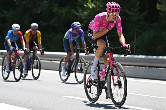Cyclists racing on Stage 3 of the Tour de France 2026 toward Les Angles summit finish
