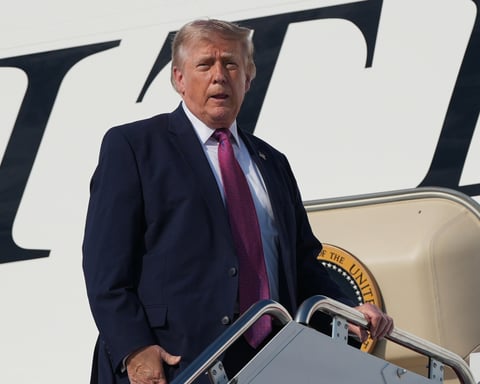 President Trump boards Air Force One ahead of signing Independence Day pardons for Clean Air Act violators
