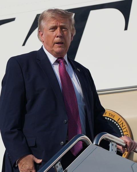 President Trump boards Air Force One ahead of signing Independence Day pardons for Clean Air Act violators