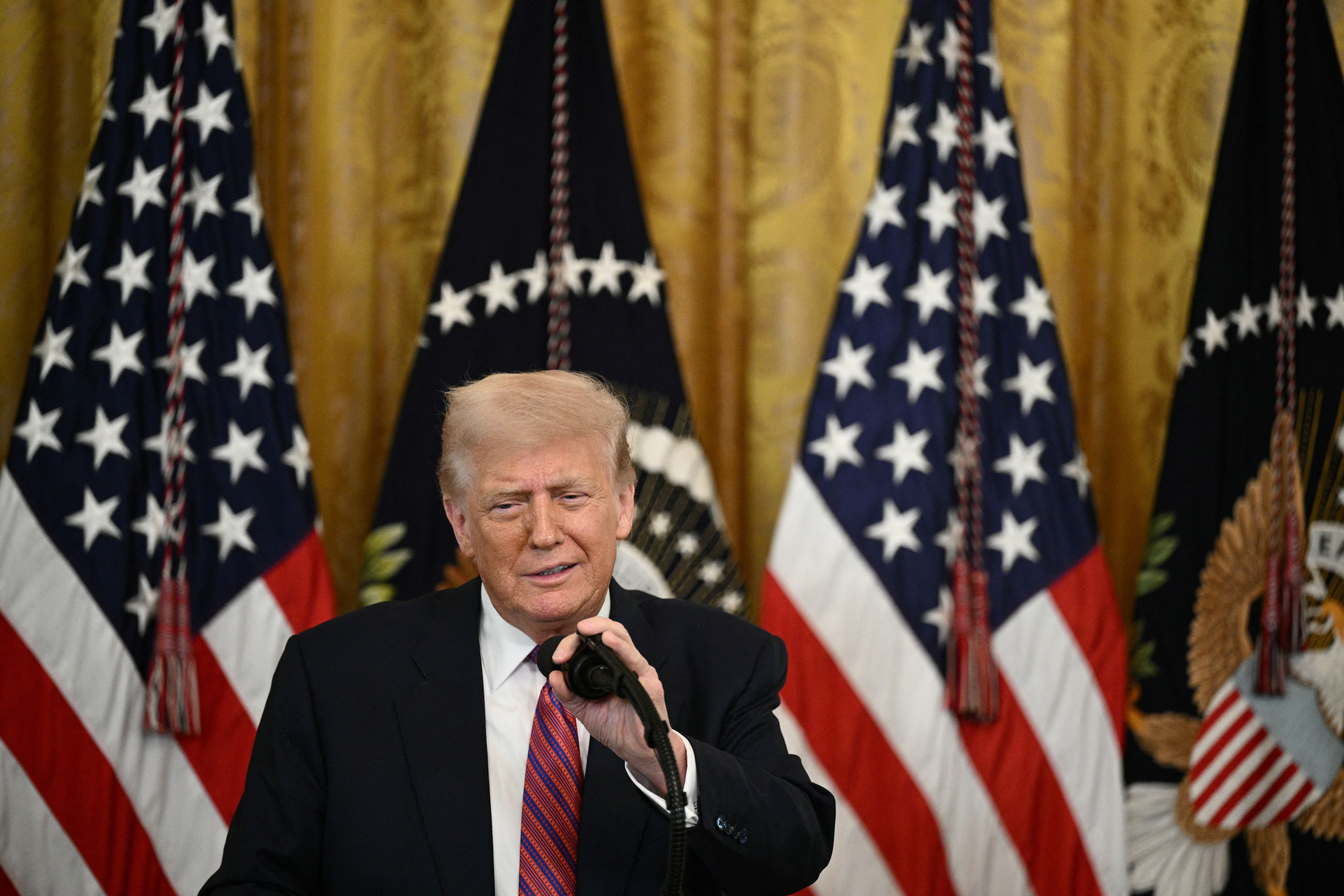 President Donald Trump speaks before signing the GENIUS Act in the East Room of the White House, Washington D.C., July 18, 2025