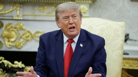 US President Donald Trump speaking during bilateral meeting July 2026 as he issued Truth Social threat to destroy Iranian bridges and power plants
