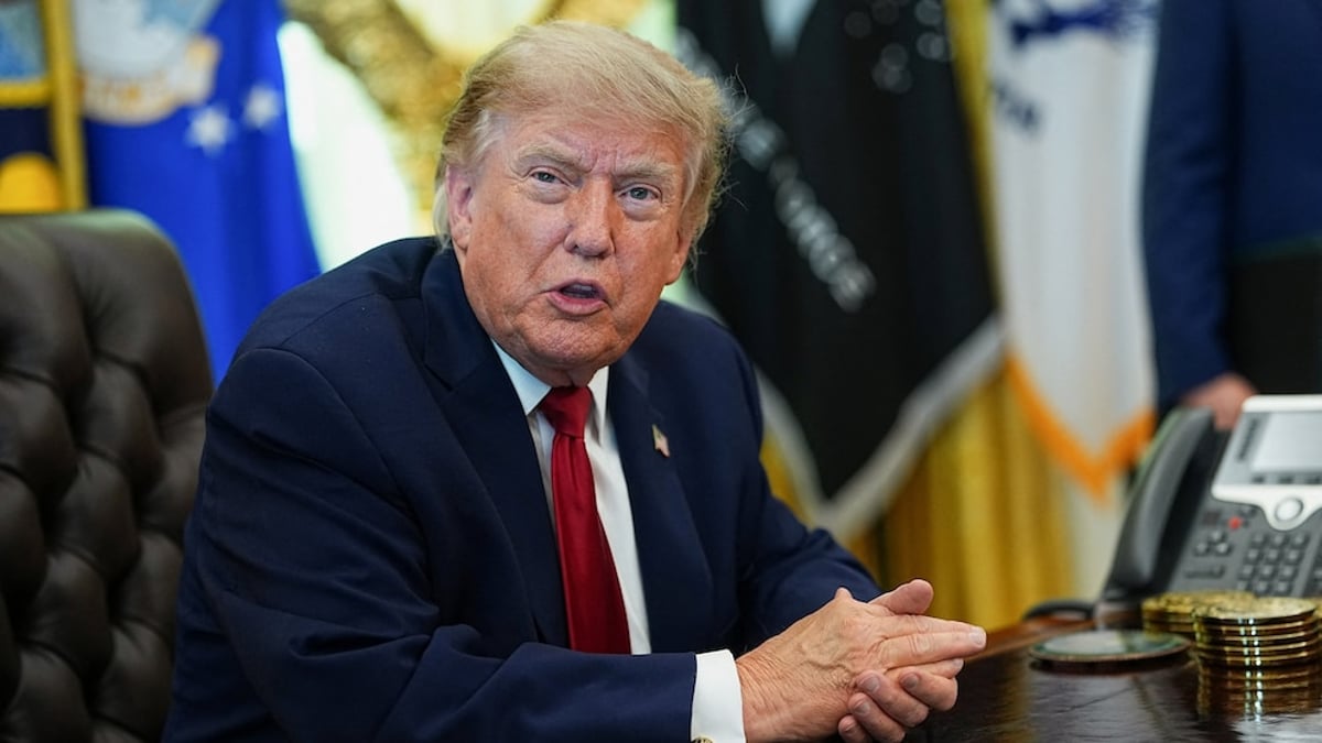 President Donald Trump speaks in the Oval Office at the White House in Washington, June 29, 2026