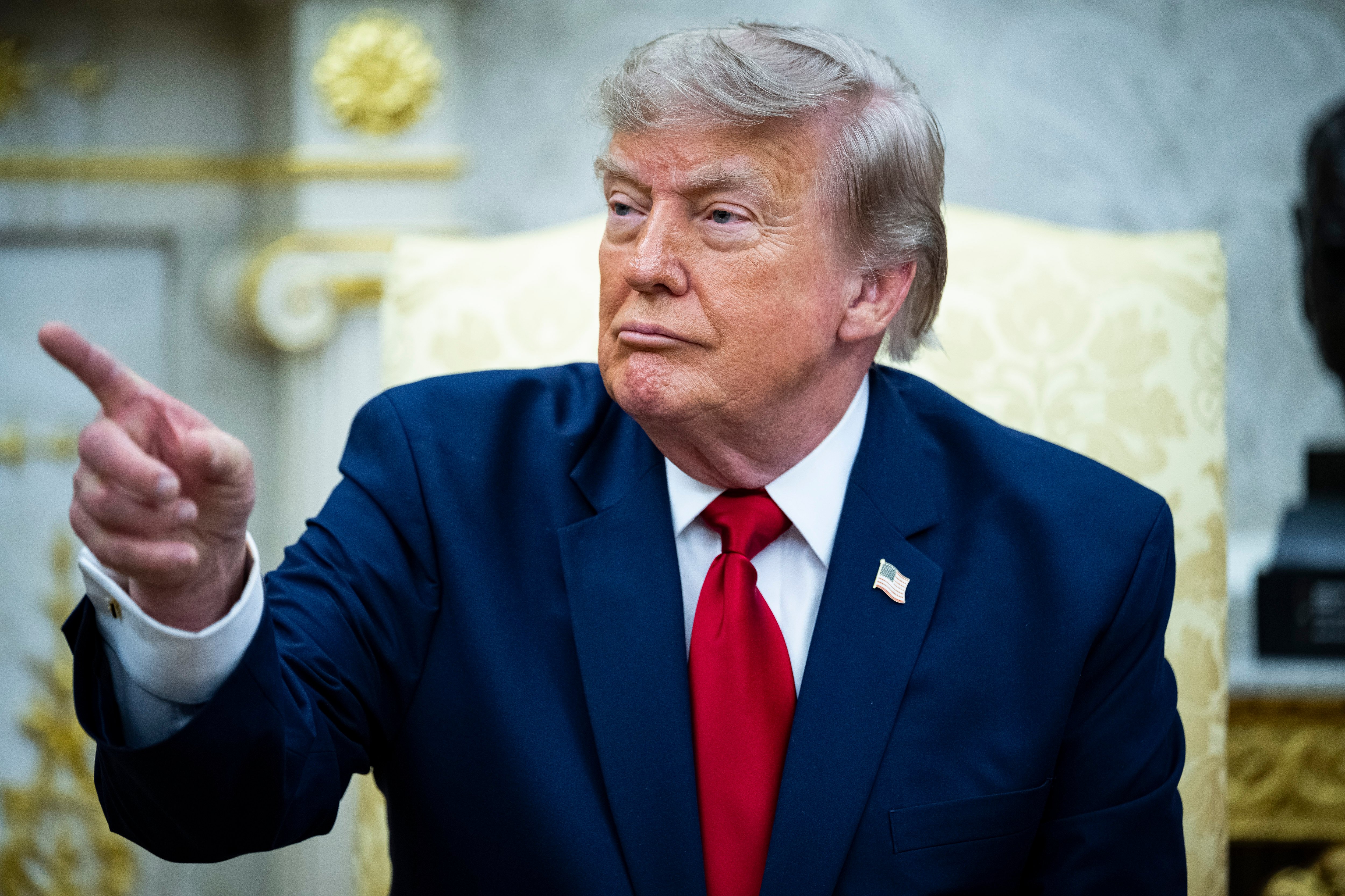 President Trump at the White House before his primetime address on China voter data and election security