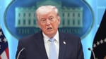 President Donald Trump speaks with reporters in the James Brady Press Briefing Room at the White House
