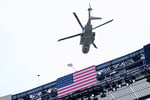 US President Trump arrives at MetLife Stadium aboard Marine One for the 2026 FIFA World Cup Final