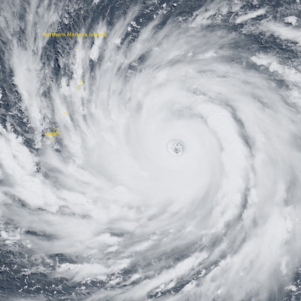 Satellite image of Typhoon Bavi approaching China Zhejiang coast July 2026