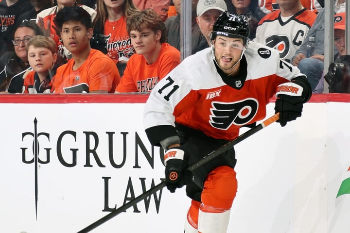 Tyson Foerster, who signed an eight-year contract extension with the Philadelphia Flyers