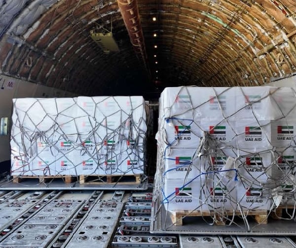 UAE aid trucks loaded with humanitarian supplies for Gaza under Operation Chivalrous Knight 3