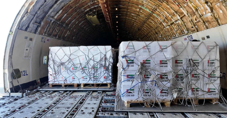UAE aid trucks loaded with humanitarian supplies for Gaza under Operation Chivalrous Knight 3