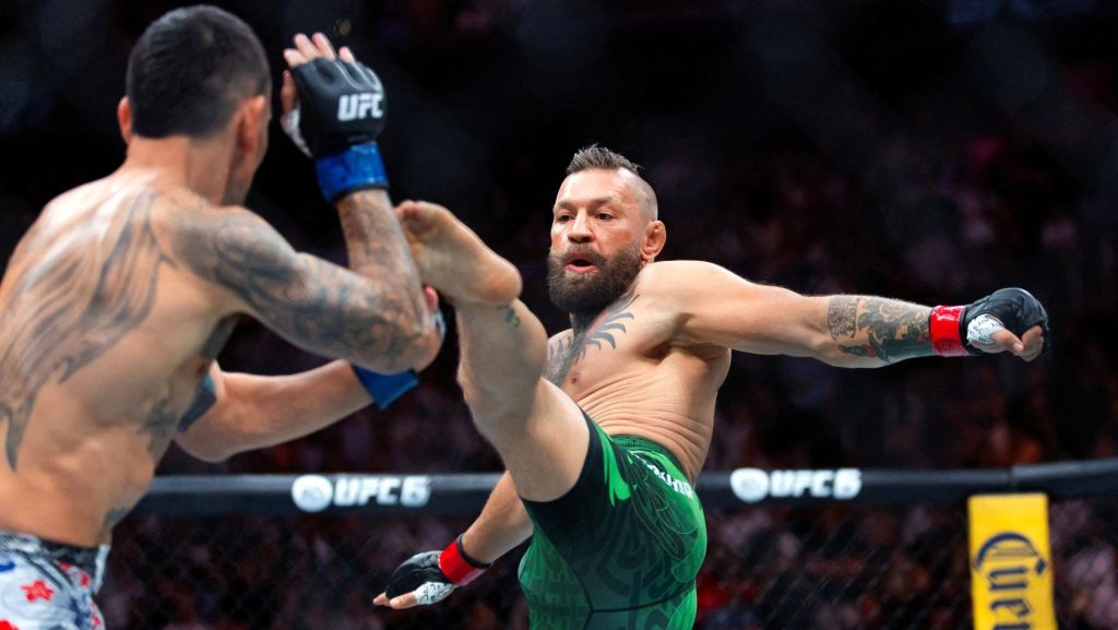 Conor McGregor faces Max Holloway in the UFC 329 main event at T-Mobile Arena Las Vegas