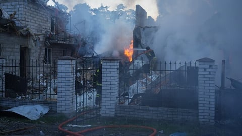 Flames and smoke near Moscow after Ukraine launches 400-drone barrage on Russian capital