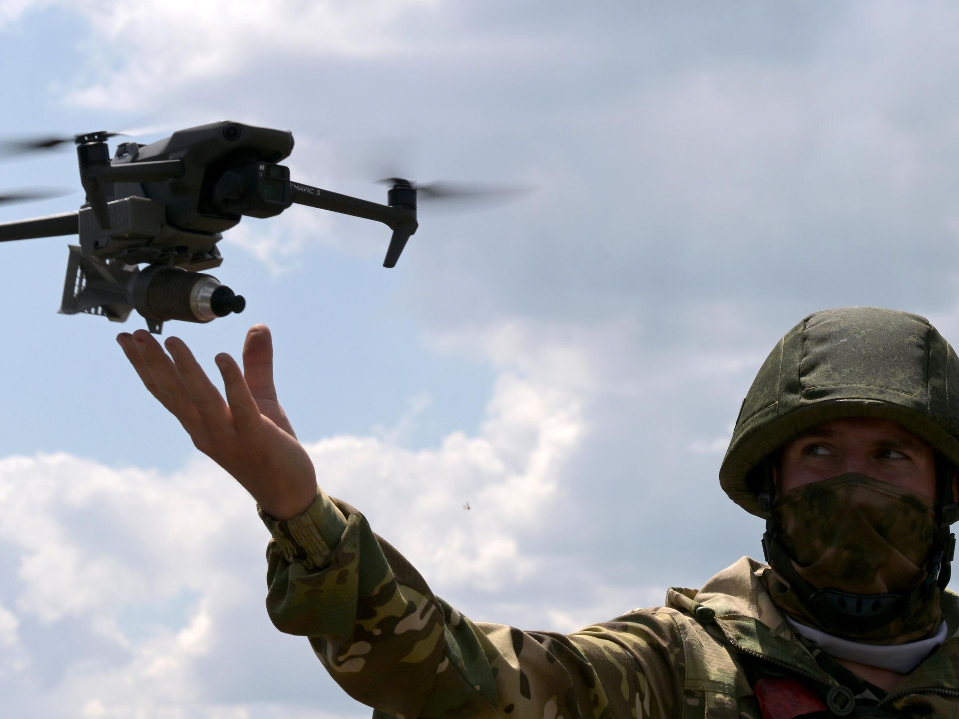 UAV drone operator during Ukraine Russia conflict as 400-drone Moscow attack unfolds