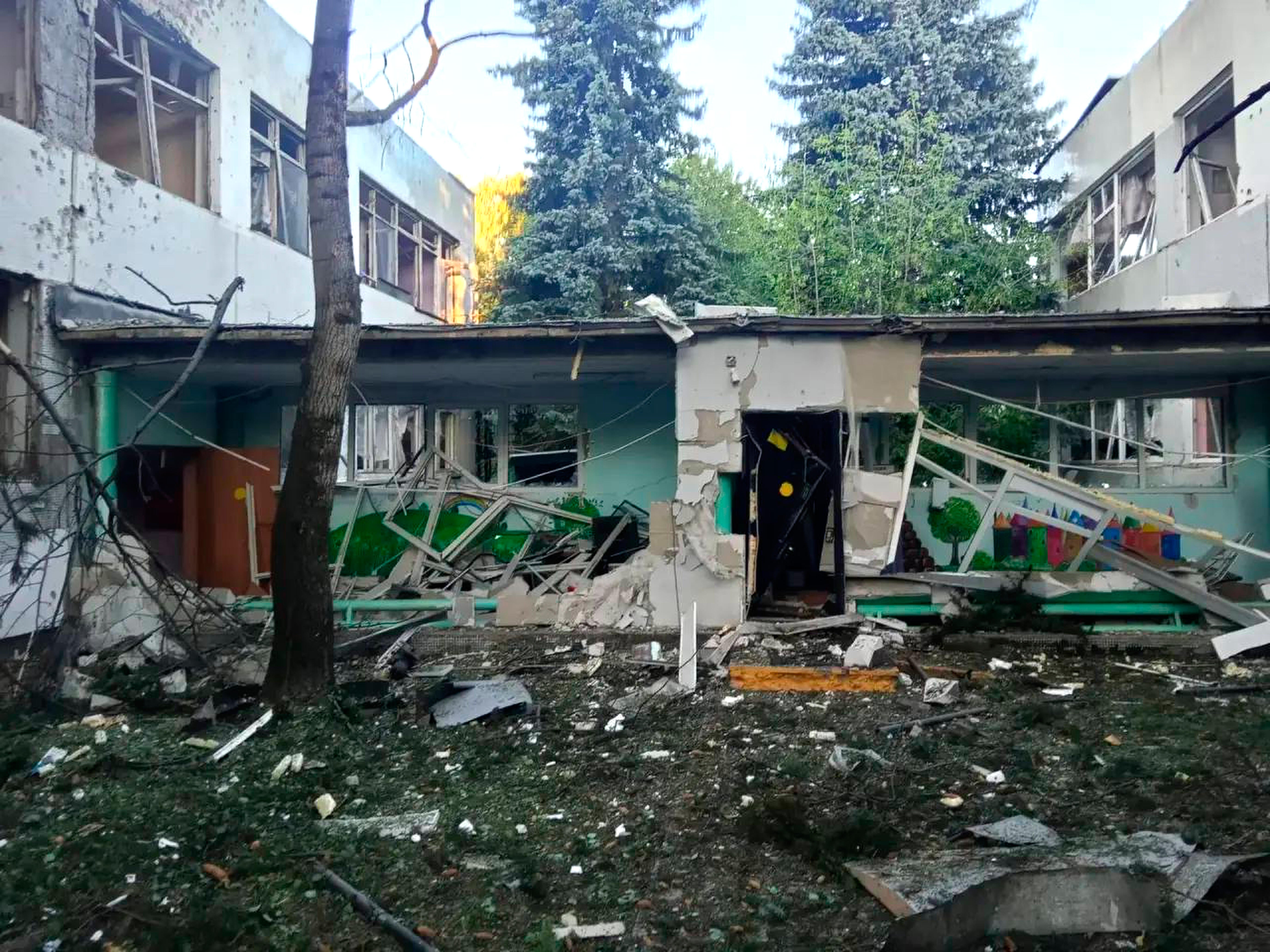 Building damaged by Ukrainian drone attack in Elektrostal Moscow region Russia July 2026